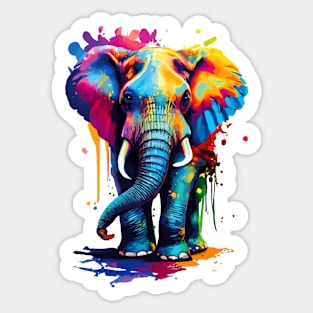 Elephant Colourful - Cute African Elephant Sticker